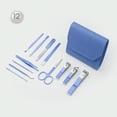 thumbnail image 4 of Manicure Set Nail Clipper Set Pedicure Kit Manicure Kit Professional Nail Kit 12 in 1 For Toenail Fingernail - Blue, 4 of 6