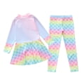 thumbnail image 3 of Tiijoy Girls Long Sleeve Rash Guard Swim Dress with Swim Pants UPF 50+ Swimsuit, Sizes 3-12, 3 of 3