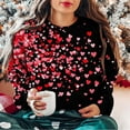 thumbnail image 4 of successthop Valentine Sweatshirts for Women Red Heart Fleece Oversized Crewneck No Hood Pullover Tops Long Sleeve Jumper, 4 of 5