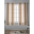 thumbnail image 4 of Khaki Ombre Curtains 72 Inch Length, Sheer Curtains for Bedroom Living Room Window Modern Abstract Art Farmhouse Gradient Rod Pocket Voile Drapes Kitchen Curtains Small Half Window 52"x72" 2 Panels, 4 of 7