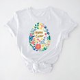thumbnail image 2 of Ytndtr Women's Happy Easter Egg Shirts Funny Bunny Print T-Shirt Short Sleeve Rabbit Graphic Tees Tops, 2 of 5