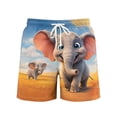 thumbnail image 4 of Telankuip 2026 Summer Funny 3D Animal Graphic Printed Swim Trunk Loose Drawstring Elastic Waisted Beach Shorts with Pockets Lightweight Comfy Holiday Short Pants 7-Orange XL, 4 of 4