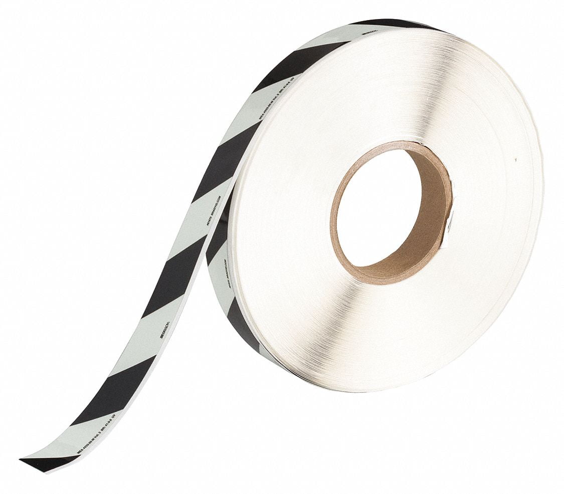 Brady Floor Tape,Black/White,1 inx250 ft,Roll 81870