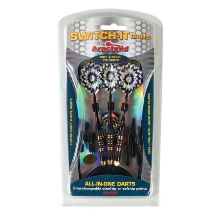 Interchangeable Points Set DMI Classic Switch-It All-in-One Interchangeable Soft Tip and Steel Tip Dart Set Includes Flights, Shafts, Points, and Case ()