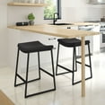 thumbnail image 6 of Amisco David 26 In. Counter Stool - Black Faux Leather / Black Metal, 6 of 9