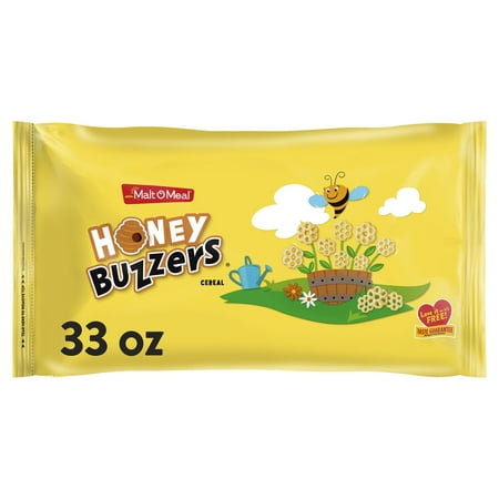 Malt-O-Meal Honey Buzzers® Kids Breakfast Cereal, Family Size Bulk Bagged Cereal, 33 oz - 1 Ct