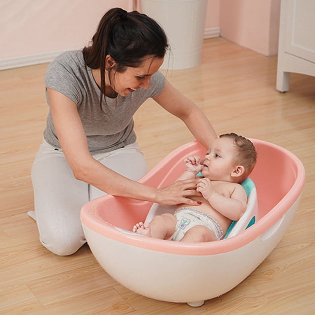Soporte De Baño Para Bebé, Portátil, Plegable, Antideslizante, Soporte Para Bañera, Alfombrilla De Baño Tumbada, Con Almohadilla Antideslizante, Rojo De Baño, Para Recién