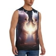 thumbnail image 2 of Haiem Men's Fox Couple Print Tank Tops Summer Sleeveless Cut Off Workout T-Shirts Fitness Vest Athletic Undershirts-Small, 2 of 8