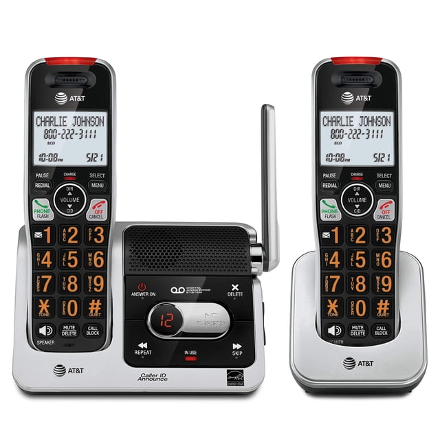 Teléfono inalámbrico AT&T BL102-2 DECT 6.0 de 2 auriculares con contestador automático AT&T Avene