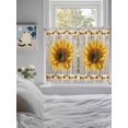 thumbnail image 3 of Vintage Sunflower Living Room Curtains 2 Panel, Wooden Yellow Summer Botanical Floral Retro Cafe Window Treatment, Farmhouse Bedroom Bathroom Kitchen Curtains Drapes 104"x54", 3 of 6
