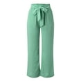 thumbnail image 4 of Baqcunre Women's Wide Leg Pants Lightweiht Adjustable Waist Bow Tie Loose Comfortable Casual Trousers with Pocket,Size XL,Wide Leg Pants Woman,Palazzo Pants for Women,Y2K Pants,Women's Pants,,Green, 4 of 9