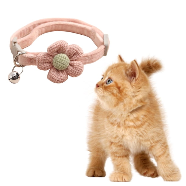 Collar de gato Fernando Gargantilla con colgante de campana Ajustable rosa