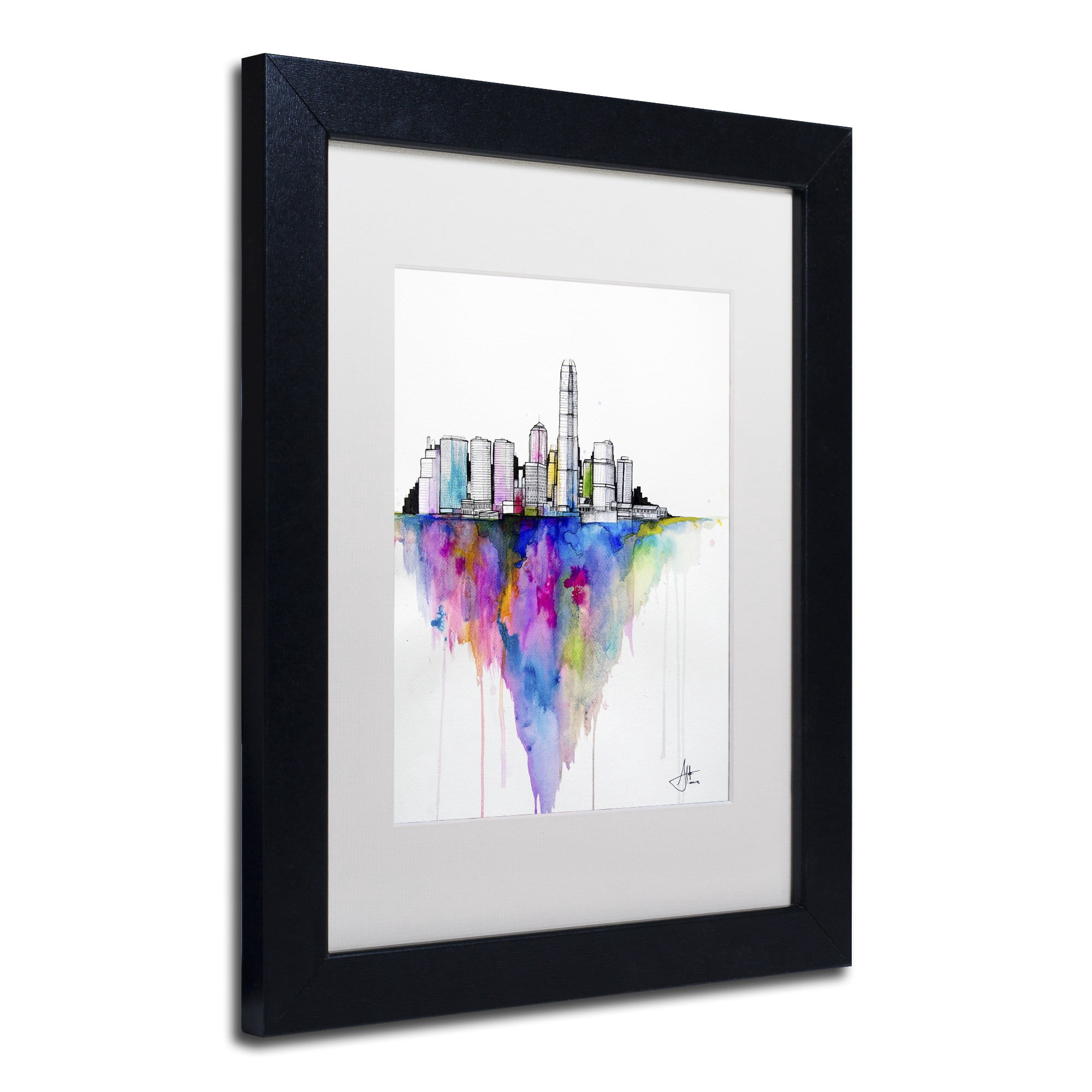 Trademark Fine Art 'Monolith II' Canvas Art by Marc Allante, White Matte, Black Frame