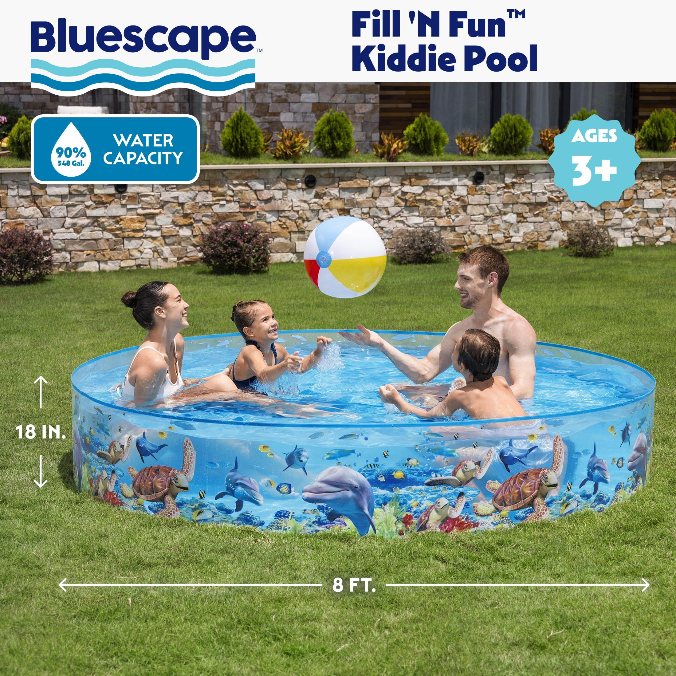 Bluescape Fill 'N Fun Play Pool 8' x 18"