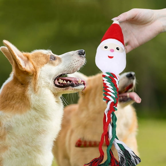 SIfdSeng Pet Christmas Supplies Dog Toys Teeth Grinding Teeth Cleaning Knot Cotton Rope Toys Cute Cartoon Chew Toys Teething Toys for Puppies Large Breed Girls Dog Teething Toys for Puppies