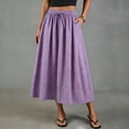 thumbnail image 2 of CCRFTGI Gingham Maxi Skirts for Women Fashion Casual A Line High Waist Long Plaid Skirt With Bow Summer Beach Vacation Outfits Flowy Skirts for Women Purple XXL, 2 of 7