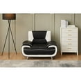 thumbnail image 3 of Home Square 3-Piece Set with Faux Leather Sofa & 2 Chairs in Black and White, 3 of 12