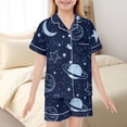 thumbnail image 4 of Pyjama en Soie pour Enfants Filles Imprimé Floral Ensemble de Pyjama Boutonné Ensemble de Pyjama de Mode pour Filles Pyjama pour Enfants Filles 8-10 Ans, 4 of 6