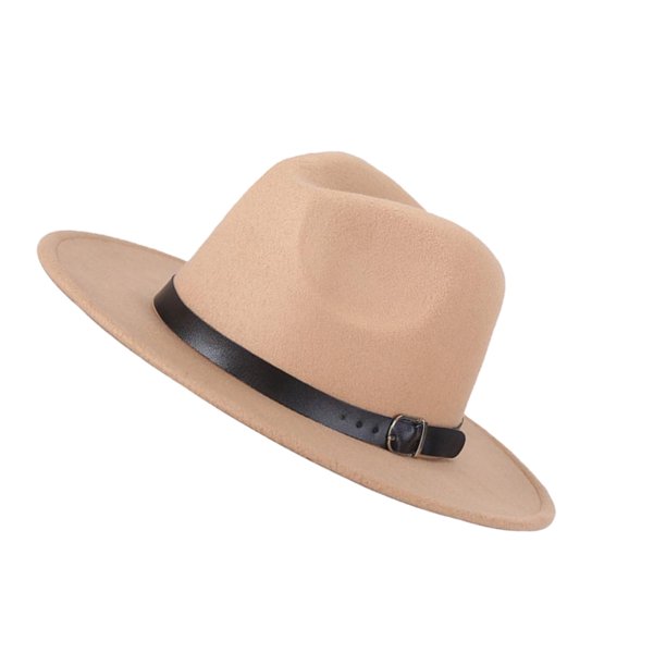 Qarigey Sombrero de ala ancha de fieltro, gorro Vintage para mujer, gorro cálido de invierno, accesorios de ropa de viaje para fiestas Sombreros caqui