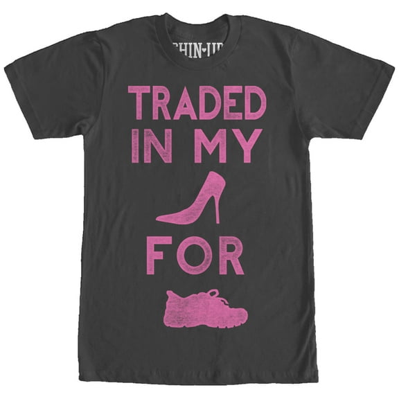 Women's CHIN UP Traded in My Heels  Boyfriend Graphic Tee Black X Large
