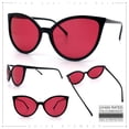 thumbnail image 7 of SA106 Womens Oversized Cat Eye Goth Pop Color Lens Plastic Sunglasses Black Frame - Red Lens, 7 of 7