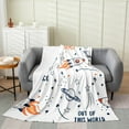 thumbnail image 1 of Erosebridal Cartoon Rocket Sherpa Blanket, Outer Space Fuzzy Blanket Throw, Planet Room Decor, 1 of 5