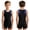 Navy Blue&Black, variant on Kids Boys Gymnastics Leotard Sleeveless Training Unitard Jumpsuit with Shorts Sets 6-16