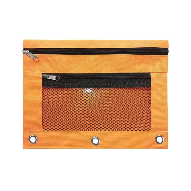 Bolsa de Lápiz Del Aglutinante Del Anillo de 3 Bolsas de Lápiz de Cremallera de 2 Pc, Bolsa de Lápiz de la Bolsa Cosmética Del Aglutinante de 25x18x1cm para el Aglutinante Del Anillo de 3