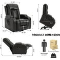 thumbnail image 2 of LuxyHoom Manual Lift Recliner Chair for Elderly with Massage and Heat, Heavy Duty 350 lbs Large Oversized Recliner with Infinite Positions, USB Ports & Cup Holders(Breathable Leather, Brown), 2 of 11