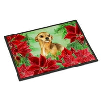 Carolines Treasures CK1306JMAT Chihuahua Poinsettas Indoor or Outdoor Mat, 24 x 36 in.