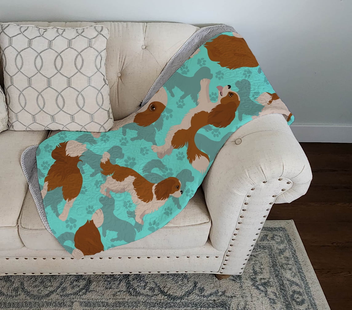 Carolines Treasures MLM1064LQB 50 x 60 in. Blenheim Cavalier Spaniel Quilted Blanket, Blue