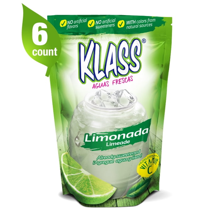 Klass Powdered Drink Mix, Limeade, 14.1 oz, 6 Packs