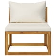 thumbnail image 3 of vidaXL 4 Piece Garden Lounge Set with Cushion Cream Solid Acacia Wood, 3 of 5