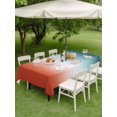 thumbnail image 4 of Outdoor Tablecloth with Umbrella Hole for Patio/Picnic/Party/Camping, Burnt Orange Teal Ombre Waterproof Table Cloth Rectangle Table Cover Washable, Modern Abstract Gradient (60"x 84"), 4 of 8