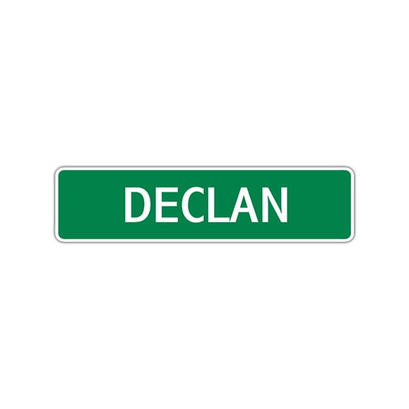 Declan Boys Children Name KIds Letter Printed Plaque Indoor Outdoor Decoration Label Wall Novelty Aluminum Sign 4"x13.5"