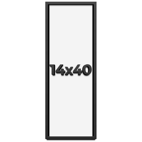14x40 Shadow Box Frame Black | 1 inches Deep Real Wood Contemporary Shadowbox Display Frame | UV
