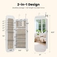 thumbnail image 2 of Jewelry Cabinet with Full Length Mirror, Lockable Standing Jewelry Armoire Organizer with LED Light, Door Hanging Full Mirror Cabinet Jewelry Chest, with 6 LED Light,White,, 2 of 8
