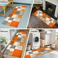 thumbnail image 6 of Burnt Orange Runner Rug 2x6 FT, Non Slip Hallway Carpet, Grey Modern Abstract Art Oil Painting Geometric Washable Floor Carpet Throw Runner Carpet Long Rug for Entryway Kitchen Bedside Sliding Door, 6 of 9