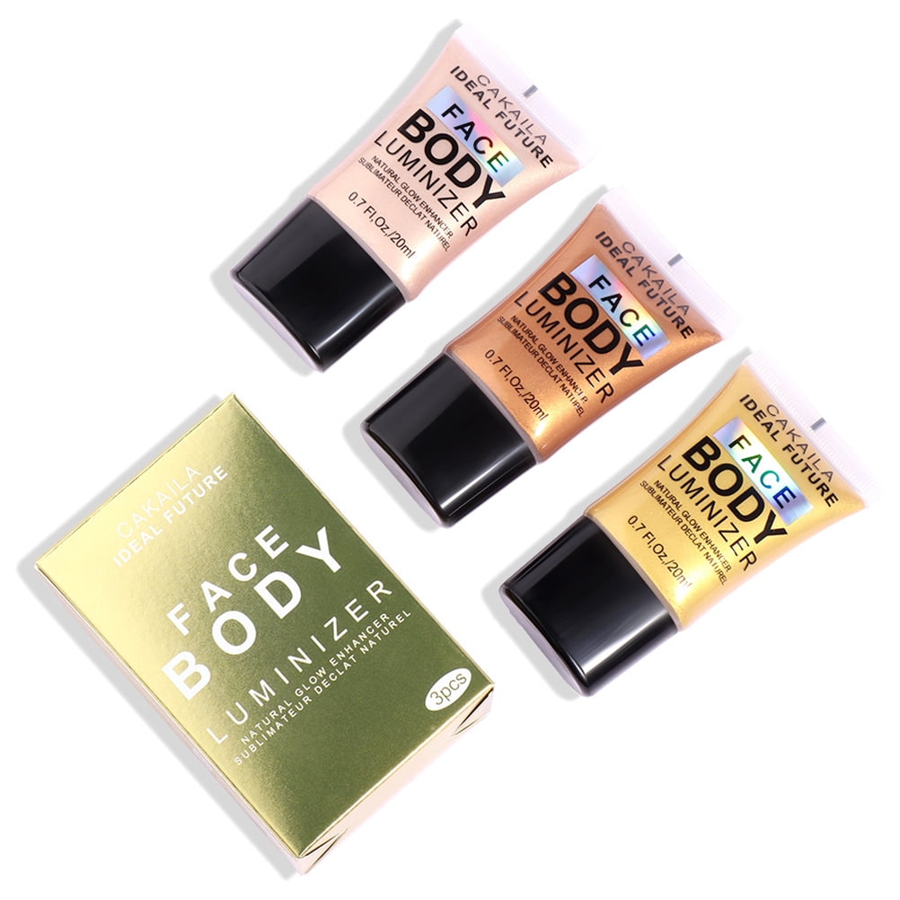 3 Colors Body Luminizer Makeup Liquid Highlighter Face Body Shimmer Glow Illuminator Smooth Shine Shimmer Liquid Foundation