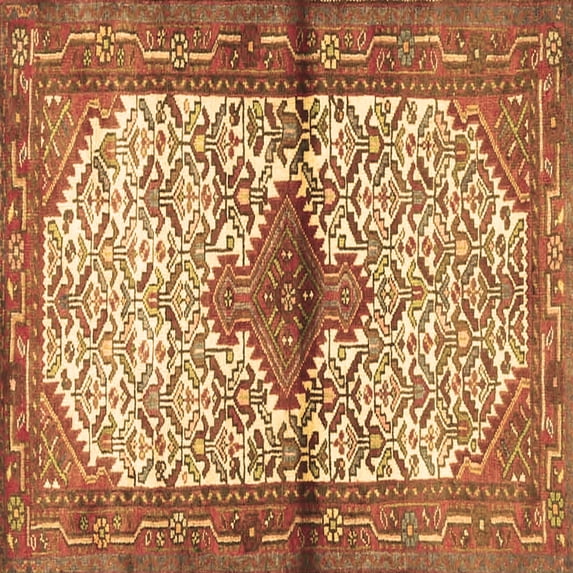 Ahgly Company Indoor Square Persian Brown Traditional Area Rugs, 5' Square
