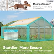 Quictent Large Metal Chicken Coop Run for 30 + دواجن مع قماش الأجهزة المجلفن وغطاء سقف مقاوم للماء ، في الهواء الطلق قفص ذروة بيت الدجاجة لمزرعة الفناء ، 18x9x6.6FT