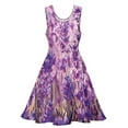 thumbnail image 3 of 2024 Idea Gift Vestido Pattern Ladies Dress Skate Waist High Dresses Elegant Print Flowers Purple Dress Lavender, 3 of 7