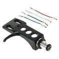 thumbnail image 1 of Turntable Headshell Mount Professional Lp Cartridge Replacement Head Holder Wire Black, 1 of 9