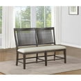 thumbnail image 2 of Bowery Hill Rustic Brown Wood Dining Bench with Beige Upholstery, 2 of 2