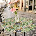 thumbnail image 4 of St. Patrick's Day Fitted Tablecloth with Elastic Edged, Round Table Cloth for Dining Table, Lucky Shamrocks Retro Harp Beer Horseshoes Waterproof Oil Proof Table Cover for Indoor Outdoor 36"-44", 4 of 8