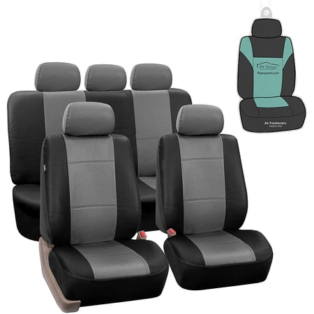 PU Car Seat Covers - GRAY FULL SET main image 0