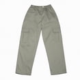 thumbnail image 3 of NIEWTR Girls High Waisted Baggy Cargo Pants Y2K Style Wide Leg with Side Cargo Pockets and Drawstring Waist Spring Trousers（A01-Coffee,9-10 Years), 3 of 9