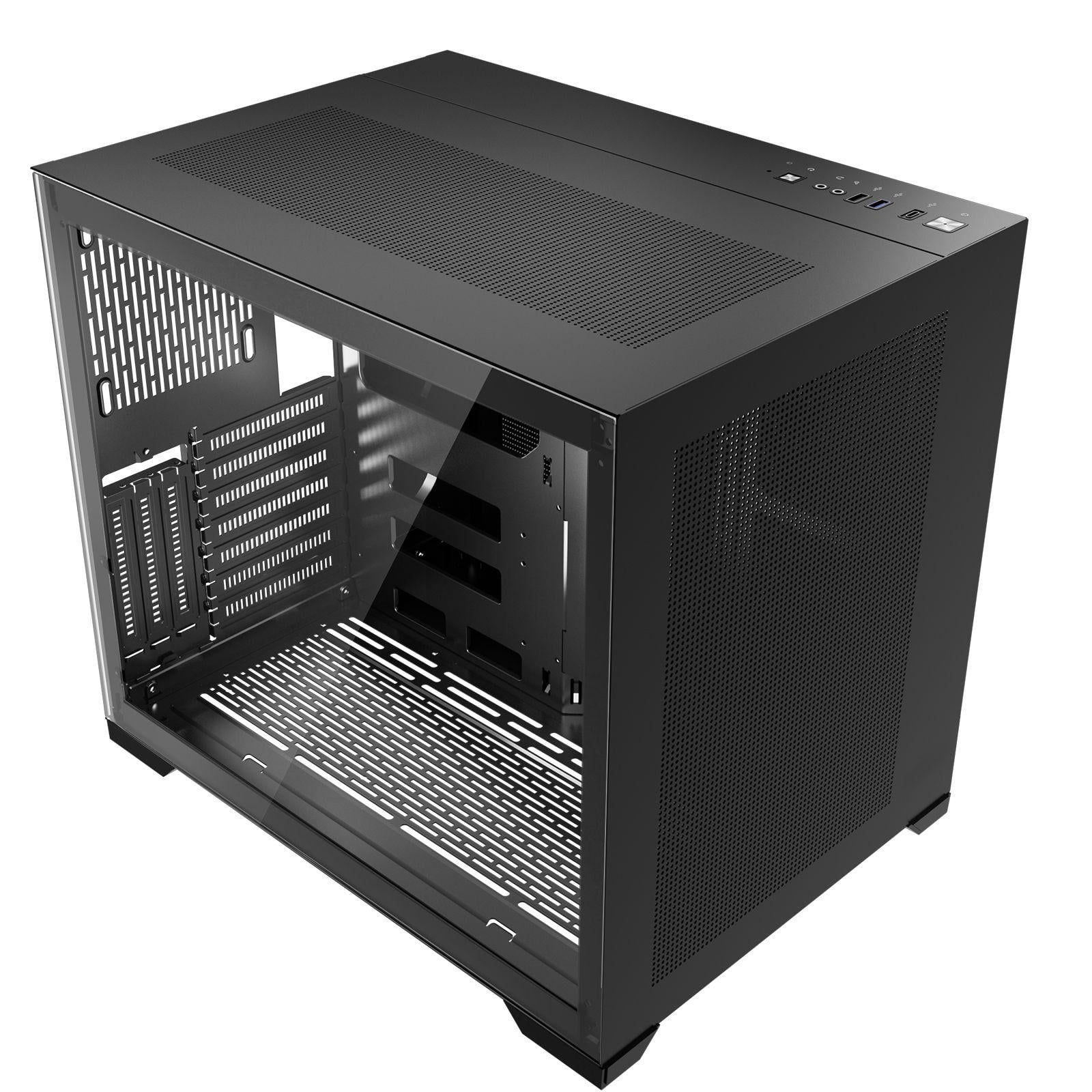 Dual Chamber Mid Tower Gaming PC Case Tempered Glass Panels Magnetic Dust Filter Cable Management Supports 410mm GPU ATX Micro ATX ITX Motherboards