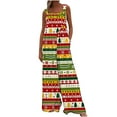 thumbnail image 6 of pstuiky Christmas Outfits for Women, Women Christmas Overalls Print Loose Adjustable Overalls Wide Leg Belt Pocket Overallschristmas Jumpsuit for Women, 6 of 9