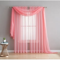 108-inch Extra Long Voile 54" Wide Window Sheer Curtain Panel! - Rose Pink